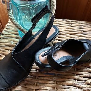 Euro Soft Black sling back heels
